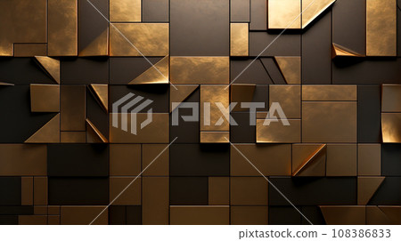 Bronze patinated geometric tiles 108386833