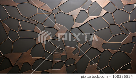 Bronze patinated geometric tiles 108386834