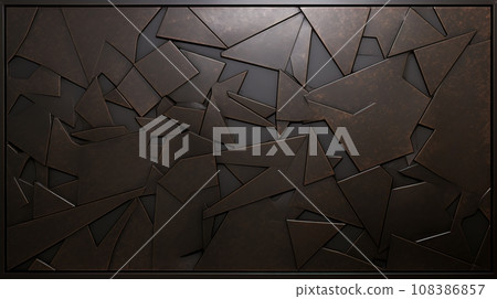 Bronze patinated geometric tiles 108386857