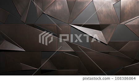 Bronze patinated geometric tiles Bronze patinated geometric tiles 108386864