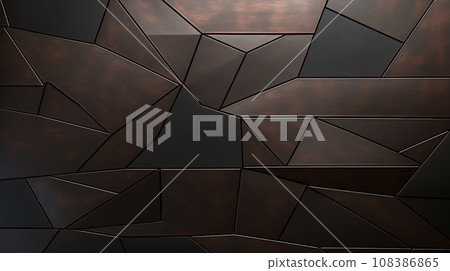 Bronze patinated geometric tiles 108386865