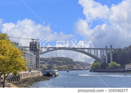 Image of the bridge Ponte da Arrabida over the Douro river near Porto Image of the bridge Ponte da Arrabida over the Douro river near Porto 108386877