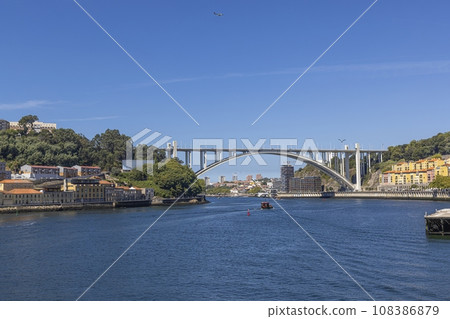 Image of the bridge Ponte da Arrabida over the Douro river near Porto Image of the bridge Ponte da Arrabida over the Douro river near Porto 108386879