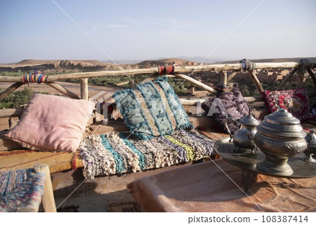 Cafe in Ait Benhaddou, Morocco 108387414