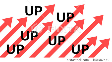 對角線向上的箭頭和“UP”一詞的插圖 對角線向上的箭頭和“UP”一詞的插圖 108387440