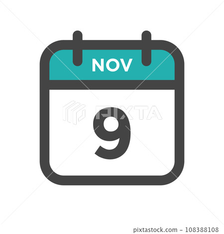 November 9 Calendar Day or Calender Date for Deadlines or Appointment 108388108