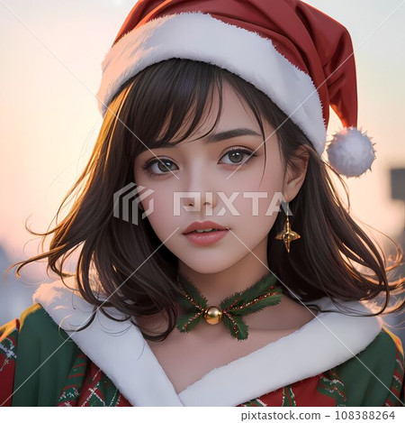 young woman wearing santa costume young woman wearing santa costume 108388264