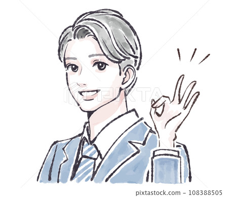 男人和男孩插畫素材 108388505