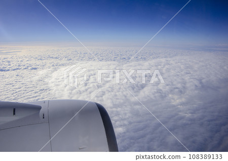 Clouds and blue sky seen from an airplane 108389133