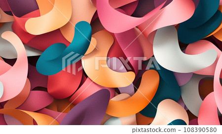 Generative AI, an abstract background image with a paper cutout effect 108390580