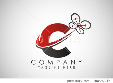 Letter drone logo design vector template. Drone technology logo sign symbol 108392216