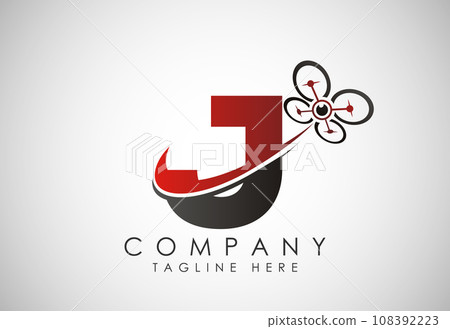 Letter drone logo design vector template. Drone technology logo sign symbol 108392223