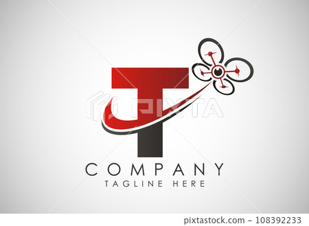 Letter drone logo design vector template. Drone technology logo sign symbol 108392233