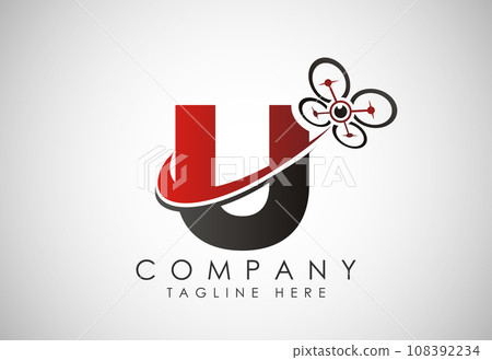 Letter drone logo design vector template. Drone technology logo sign symbol 108392234