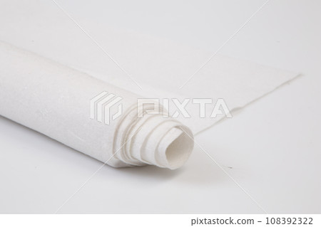 Roll of white Thick fabric on the white background 108392322