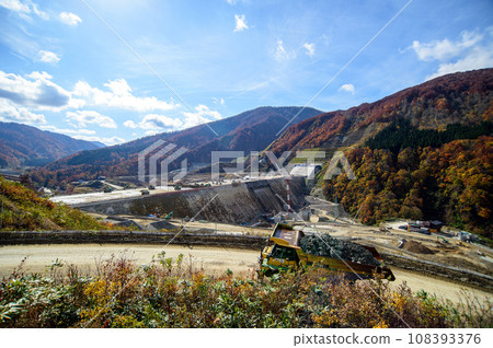 November 2023 Naruse Dam construction site, state-of-the-art dam construction, from the right bank observation deck, Akita Prefecture November 2023 Naruse Dam construction site, state-of-the-art dam construction, from the right bank observation deck, Akita Prefecture 108393376