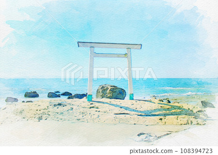 [Aichi Prefecture] Watercolor painting of Tsutteura in Minamichita Town 108394723