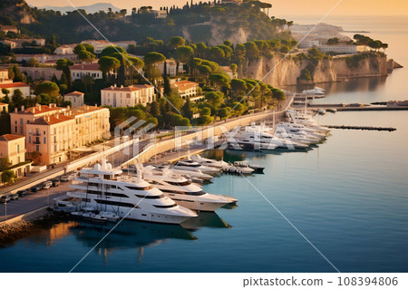 luxurious yachts at French Riviera amazing azure waters ai generated art 108394806