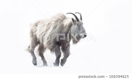 goat on white background 108394825