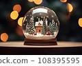 sparkling snow globe 108395595
