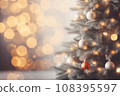 Sparkling snowy Christmas tree 108395597