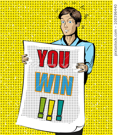 You Win vector vintage pop art illustration You Win vector vintage pop art illustration 108396440