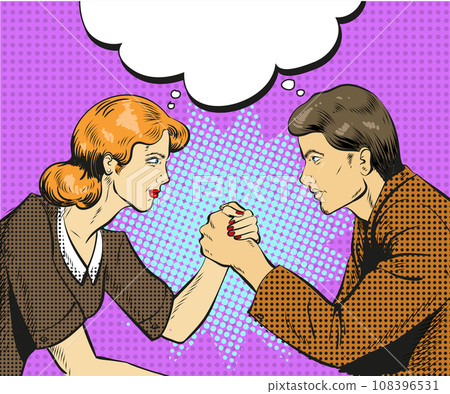Business competition concept vector pop art illustration Business competition concept vector pop art illustration 108396531
