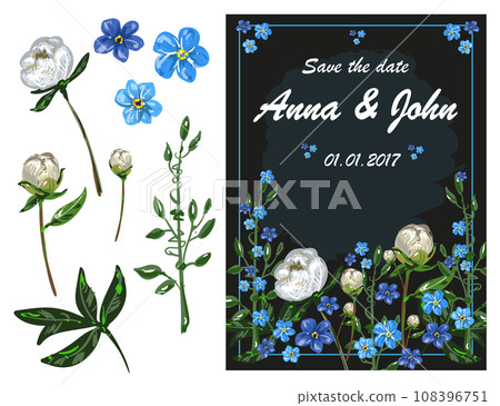 Vector wedding greeting card illustration 108396751