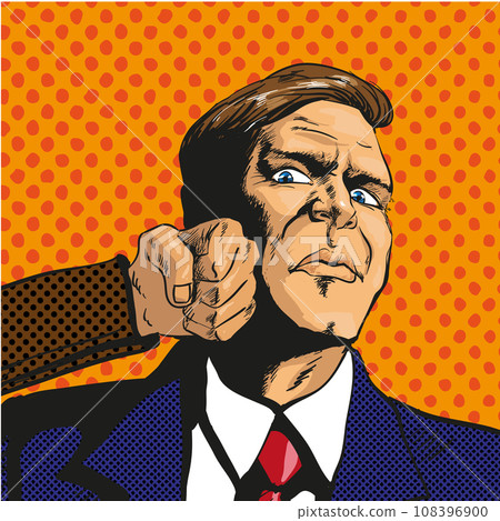 Vector illustration of man facing difficulties, in pop art style 108396900