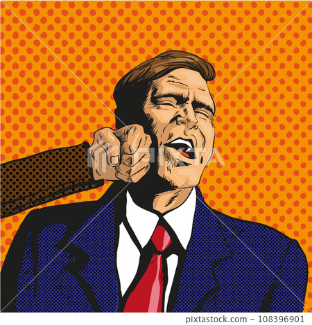 Vector illustration of man facing difficulties, in pop art style Vector illustration of man facing difficulties, in pop art style 108396901