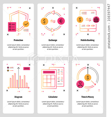 Vector line art web and mobile app template set Vector line art web and mobile app template set 108397447