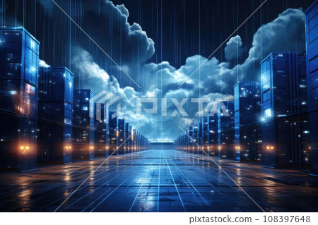 Cloud computing transfer big data on internet. futuristic digital technology .Generative AI Cloud computing transfer big data on internet. futuristic digital technology .Generative AI 108397648
