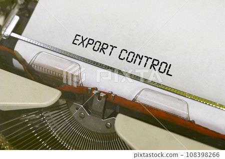 The text is printed on a typewriter - export control 108398266