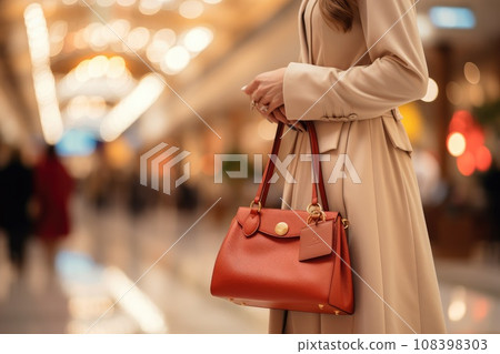 Woman holding shopping bags. Black Friday. Generative AI 108398303