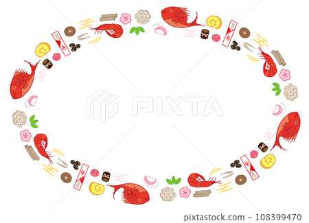 Osechi 材料框架橢圓形顏色 108399470