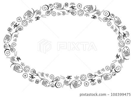 Osechi material frame oval color 108399475