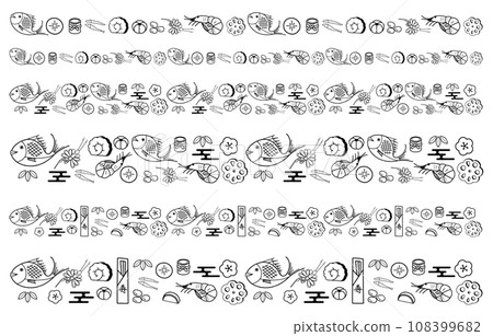 Osechi line set monochrome 108399682