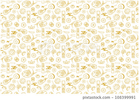 新年圖案線描金色 108399991