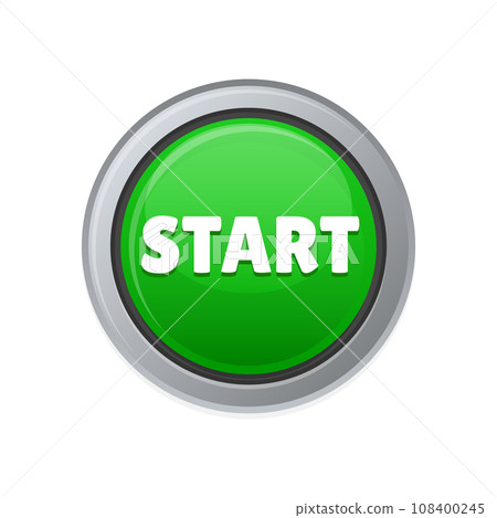 Green Start Button on White Background. Vector Green Start Button on White Background. Vector 108400245