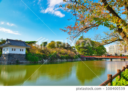 小田原城橋的紅色美景 小田原城橋的紅色美景 108400539