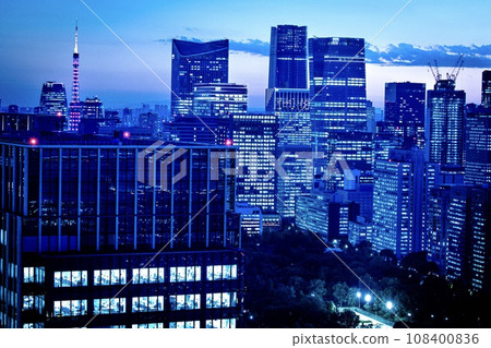 東京皇宮外苑和霞關的夜景 108400836