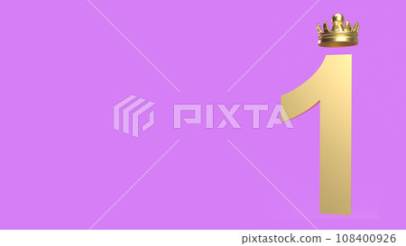 The one and gold crown for Business concept 3d rendering The one and gold crown for Business concept 3d rendering 108400926