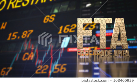 The FTA on Business chart Background  3d rendering 108400939
