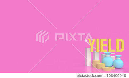 The yield and money bag for Business concept 3d rendering 108400948