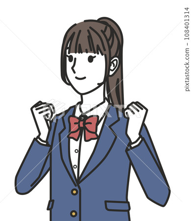 Girls junior high school and high school students in guts pose Girls junior high school and high school students in guts pose 108401314