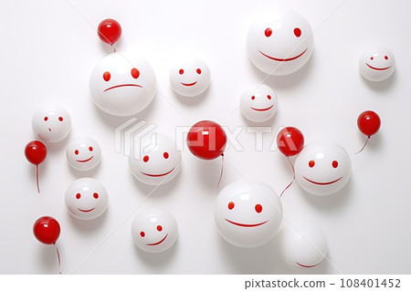 3D Render of Minimal and simple decoration on a white background, creating a happy and inviting image. 3D Render of Minimal and simple decoration on a white background, creating a happy and inviting image. 108401452