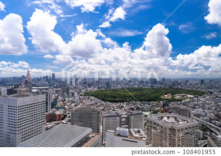 《東京》夏日的天空中的東京城市景觀 《東京》夏日的天空中的東京城市景觀 108401955