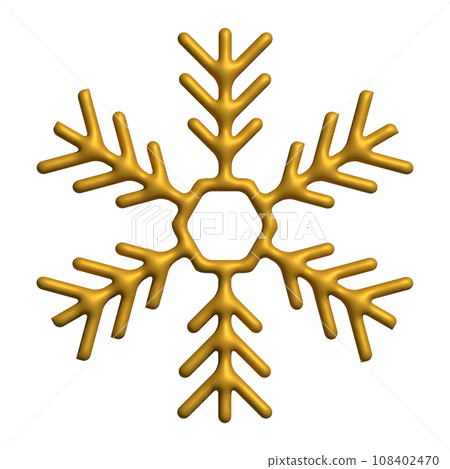 3d realistic gold snowflake 3d realistic gold snowflake 108402470