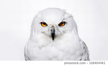 白色背景上的雪鴞 白色背景上的雪鴞 108404461