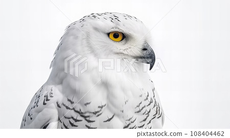 白色背景上的雪鴞 白色背景上的雪鴞 108404462